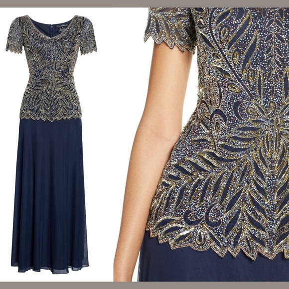 NEW Pisarro Nights Embellished Beaded Mock Gown‎ 8 - Picture 4 of 12